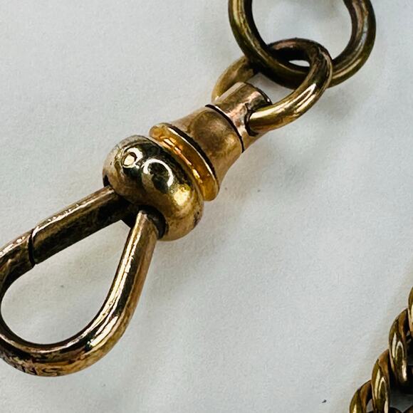 Antique Watch Fob Albert Chain with Carved Agate Pendant - Picture 5 of 7